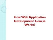 How Web Application Development Course Works?
