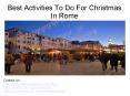 Best Activities To Do For Christmas In Rome PowerPoint PPT Presentation