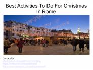 Best Activities To Do For Christmas In Rome