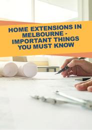 Home Extensions in Melbourne - Important Things You Must Know