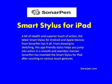 Sonarpen.com - Smart Stylus for iPad