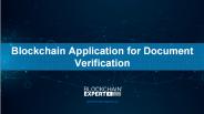 Blockchain Application for Document Verification