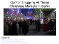 Go For Shopping At These Christmas Markets In Berlin PowerPoint PPT Presentation