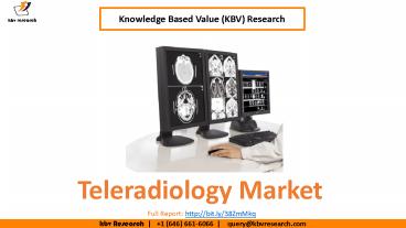 Teleradiology Market Size- KBV Research