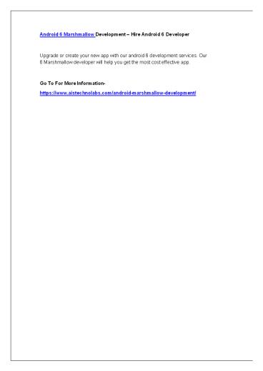 Android 6 Marshmallow Development – Hire Android 6 Developer (1)
