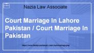 Court Marriage In Lahore Pakistan | Nazia Law Associate
