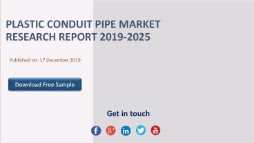 Plastic Conduit Pipe Market Research Report 2019-2025