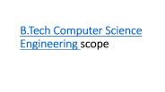 B.Tech Computer Science Engineering Scope