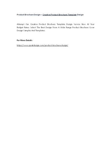 Product Brochure Design – Creative Product Brochure Template Design