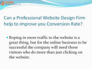 Website Design Firm help to improve you Conversion Rate?