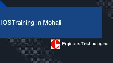 Best IOS App Development Training in Mohali