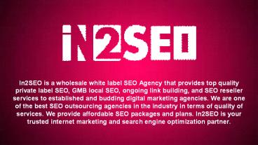 Best SEO Reseller Services - In2SEO