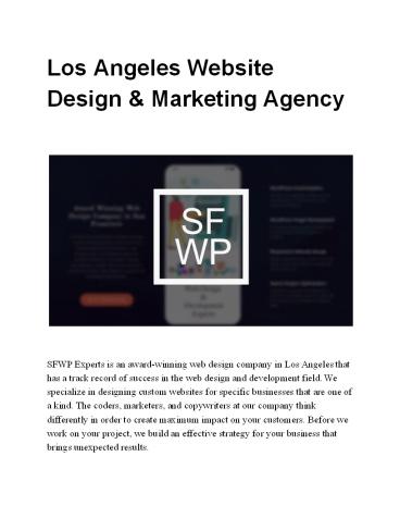 Los Angeles Website Design & Marketing Agency