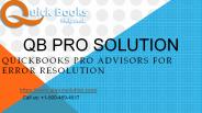 QuickBooks Pro Advisors for Error Resolution
