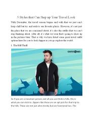 5 Styles that Can Step up Your Travel Look