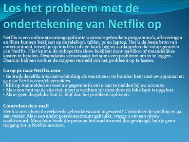 klantenservice netflix