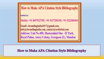 How to Make APA Citation Style Bibliography