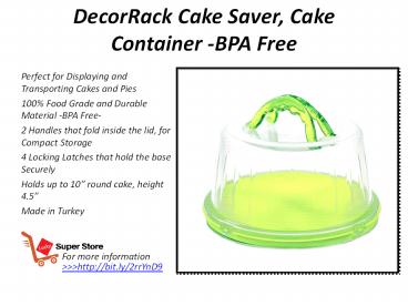 DecorRack Cake Saver, Cake Container -BPA Free