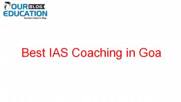 Best IAS Coaching in Goa