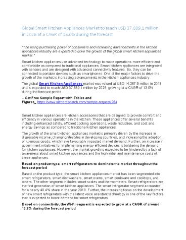 Global Smart Kitchen Appliances Market