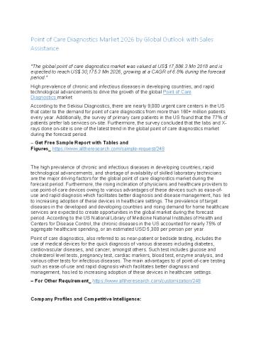 Global Point of Care Diagnostics Market