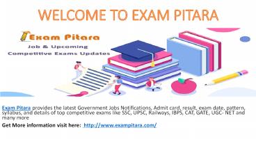 Governments Jobs Updates Answer key Admit Card - ExamPitara