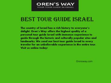 Orensway.com - Best Tour Guide Israel
