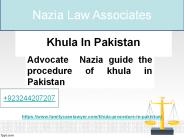 How To get Khula In Pakistan