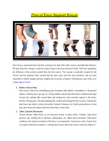 Pros of Knee Support Braces