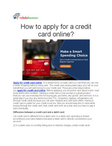 How to apply for a credit card online?