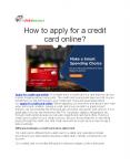 How to apply for a credit card online?