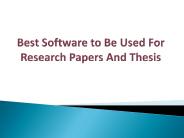 Top Software Used For Thesis & Research Papers