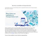 How Cities Can Capitalise on Transportation Tech