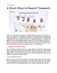 6 Great Ways to Reward Teamwork PowerPoint PPT Presentation