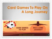 Card Games To Play On A Long Journey