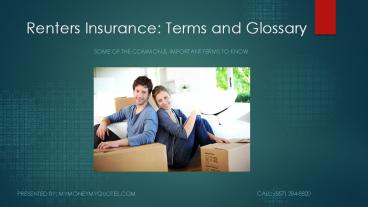 Renters Insurance: Terms and Glossary | MyMoneyMyQuotes