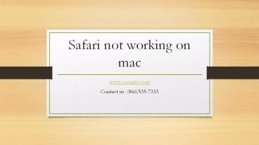 safari not working on mac