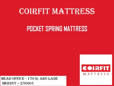 Coirfit Luxury Pocket Spring Mattress Online