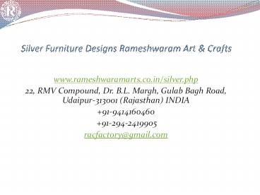 Silver Furniture Designs Rameshwaram Art & Crafts
