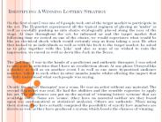 Identifying A Winning Lottery Strategy
