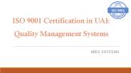 ISO 9001 Certification in UAE - IBEX SYSTEMS