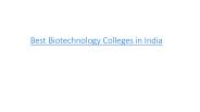 Best Biotechnology Colleges in India