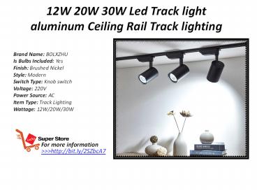12W 20W 30W Led Track light aluminum Ceiling Rail Track lighting