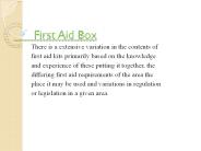 First aid Box
