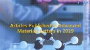Articles published in Advanced Materials Letters in 2019