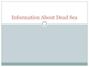 Information About Dead Sea