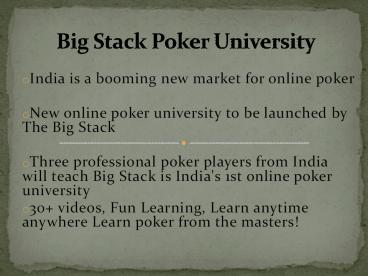 Learn How To Play Texas Holdem