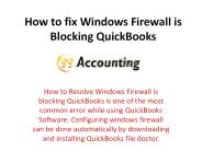 Windows Firewall is Blocking Quickbooks 2019 & 2020
