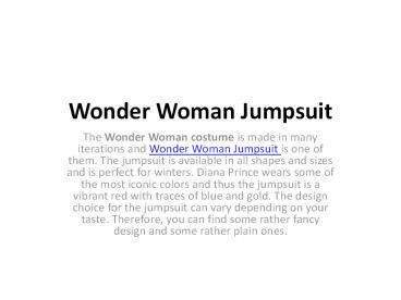 Wonder woman jumpsuit guide