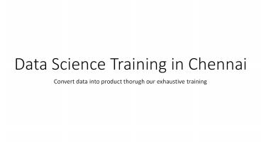 Data Science Training in Chennai